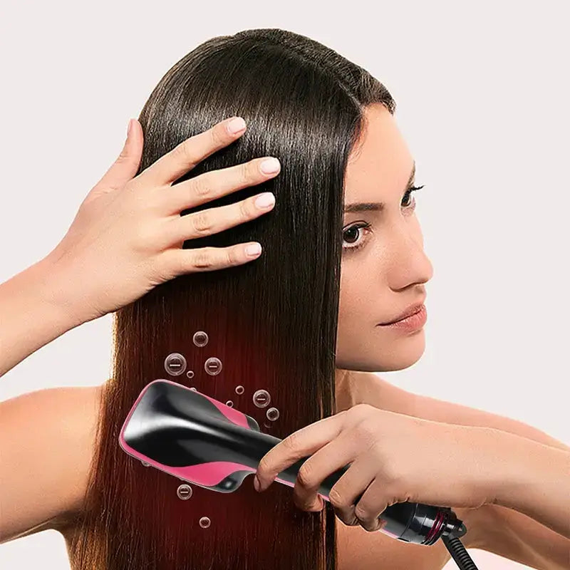 3-in-1 hot air styling brush straightening comb attachment