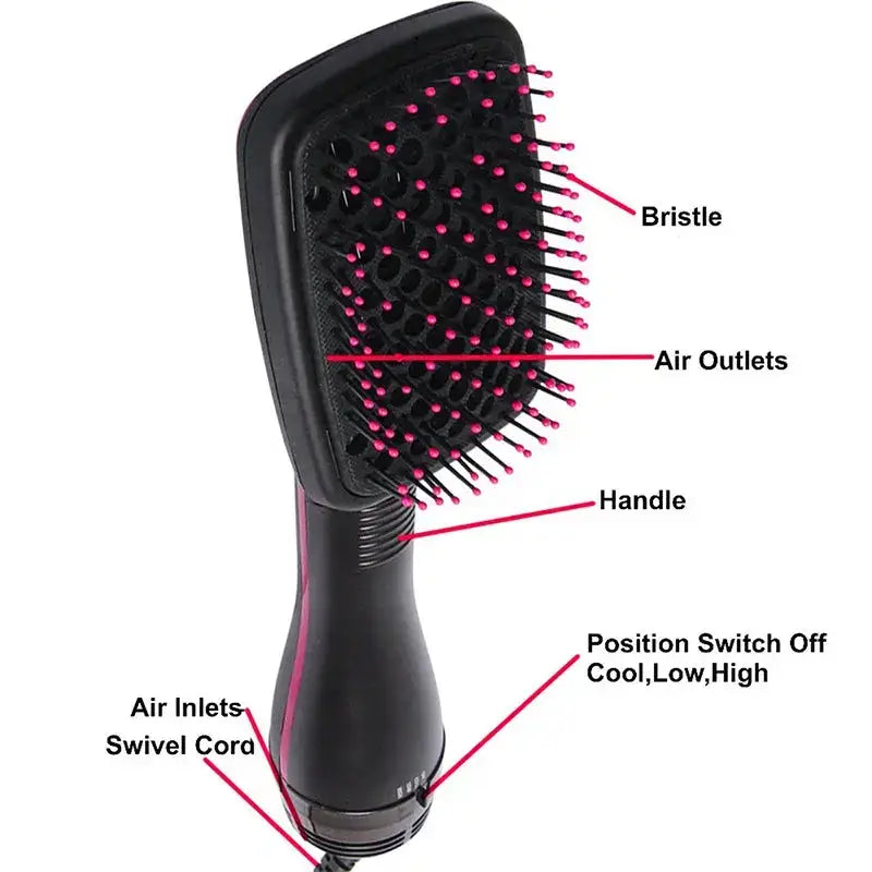3-in-1 hot air styling brush being used to style hair