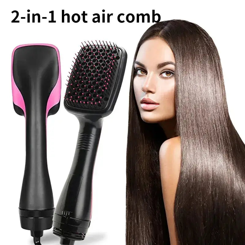 3-in-1 hot air styling brush with interchangeable attachments