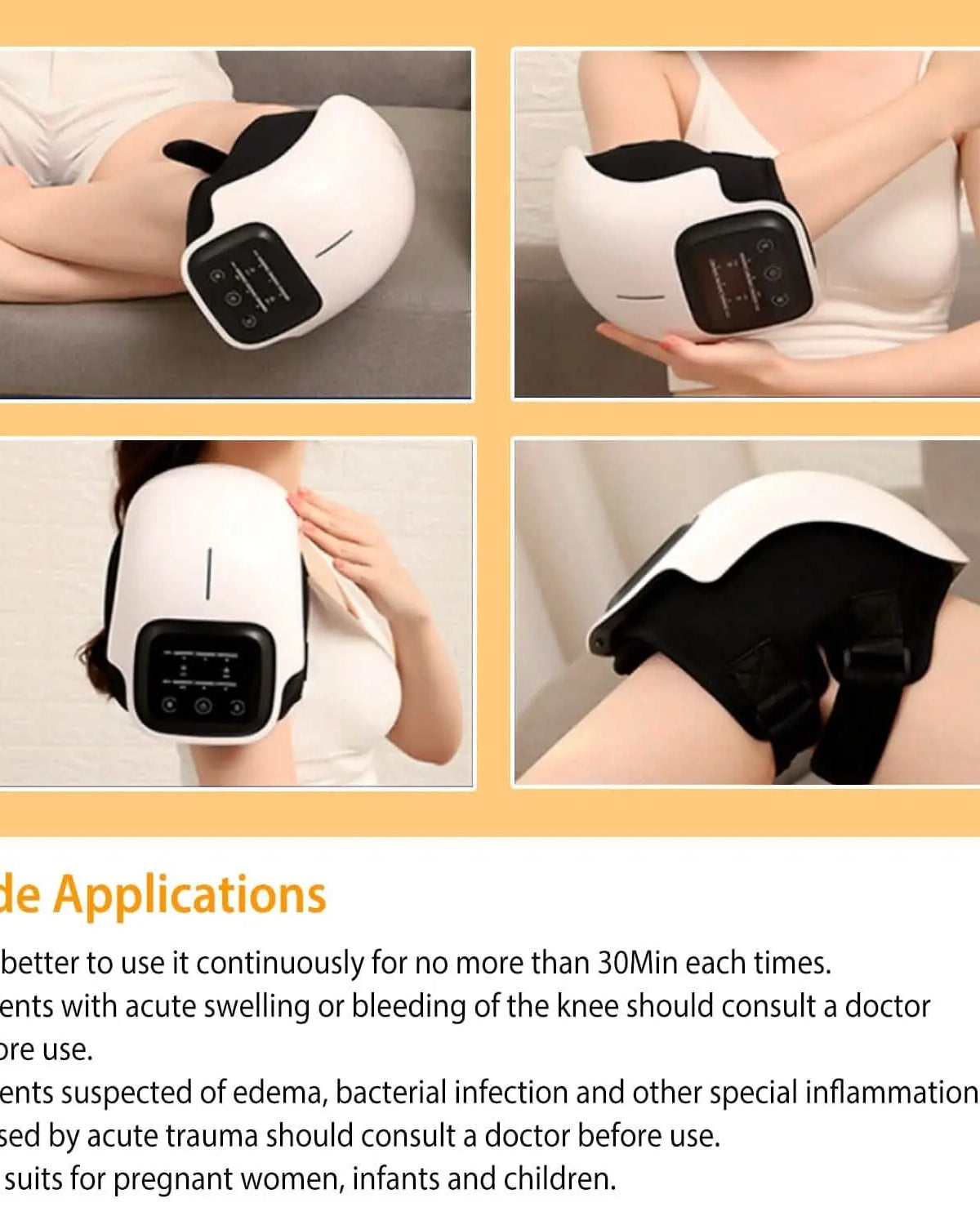 Electric Rechargeable Knee Massager Infrared Heat Pain Relief Therapy DailySale