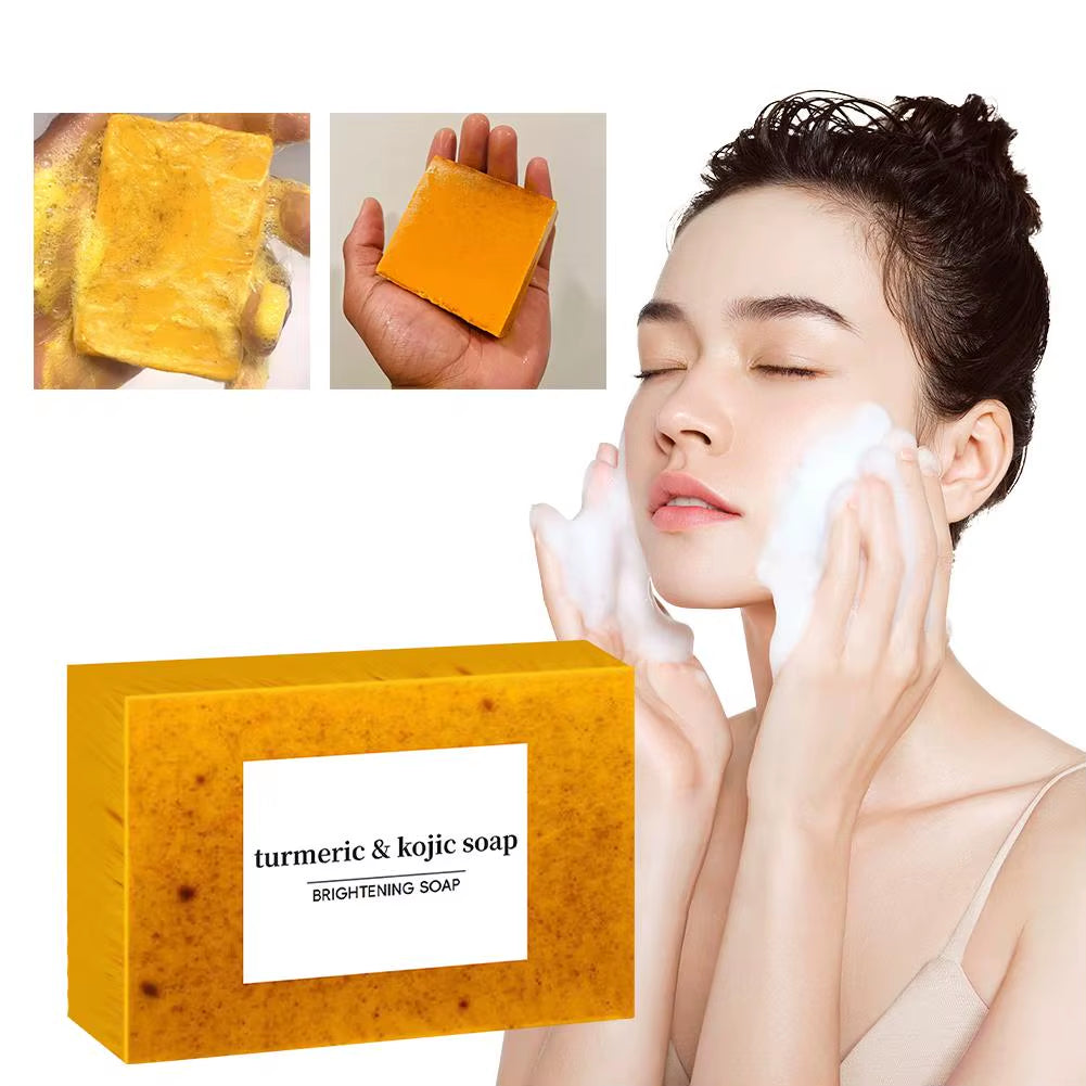 Turmeric and lemon soap available in packs of 1, 3 or 5